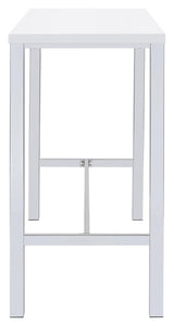 Natividad White High Gloss and Chrome 5-Piece Bar Set from Coaster - Luna Furniture