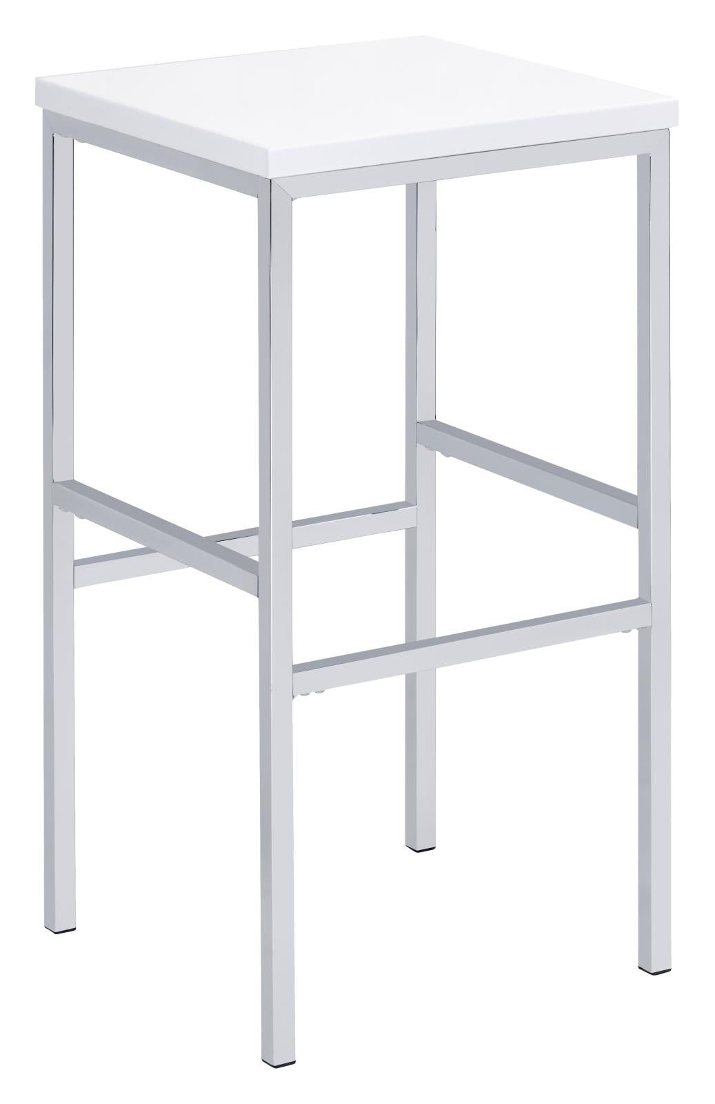 Natividad White High Gloss and Chrome 5-Piece Bar Set from Coaster - Luna Furniture