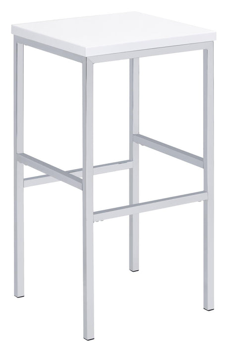 Natividad White High Gloss and Chrome 5-Piece Bar Set from Coaster - Luna Furniture