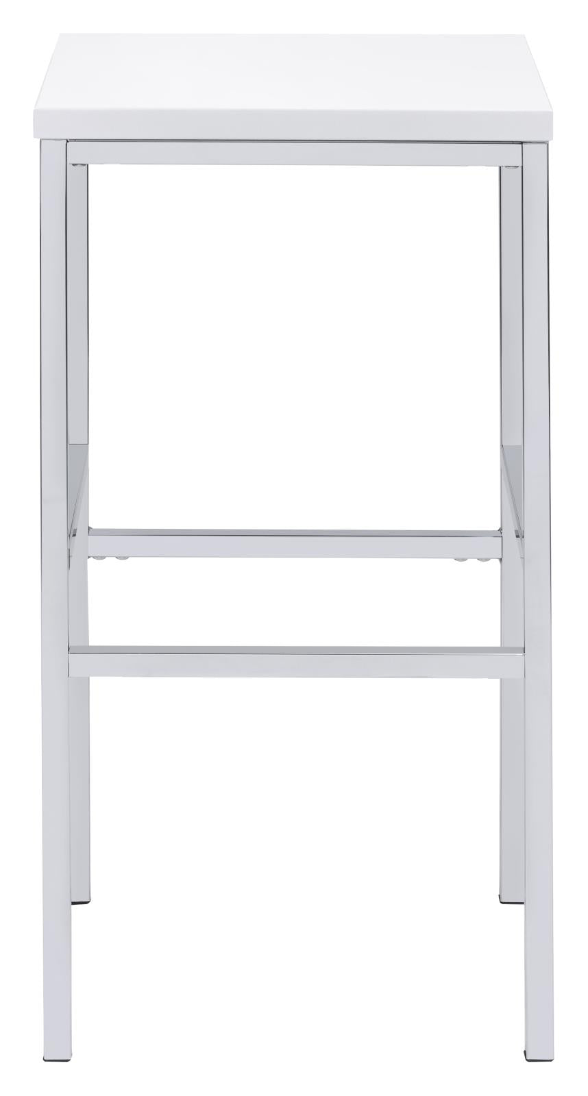 Natividad White High Gloss and Chrome 5-Piece Bar Set from Coaster - Luna Furniture