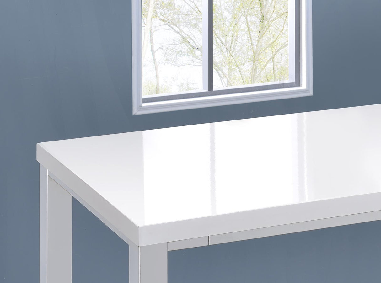 Natividad White High Gloss and Chrome 5-Piece Bar Set from Coaster - Luna Furniture