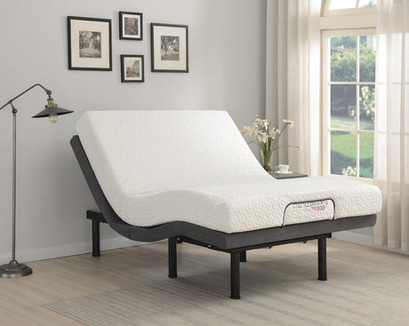 Negan Gray and Black California King Adjustable Bed Base from Coaster - Luna Furniture