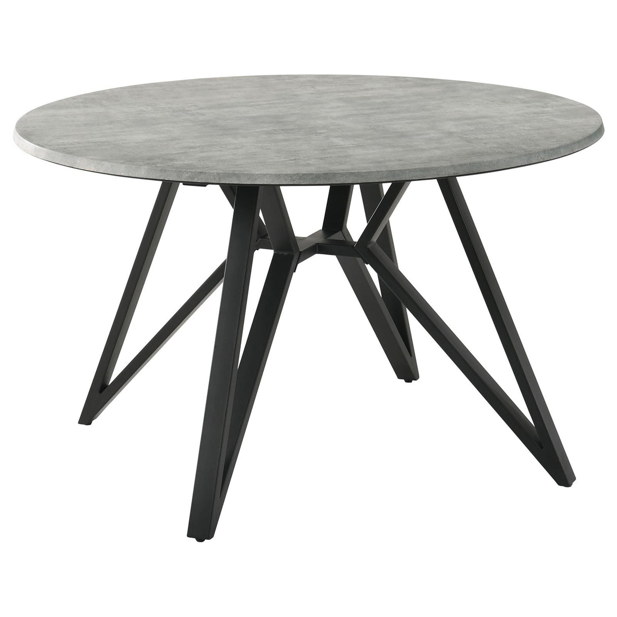 Neil Concrete and Black Round Wood Top Dining Table from Coaster - Luna Furniture