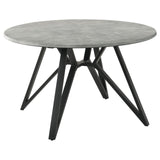 Neil Concrete and Black Round Wood Top Dining Table from Coaster - Luna Furniture