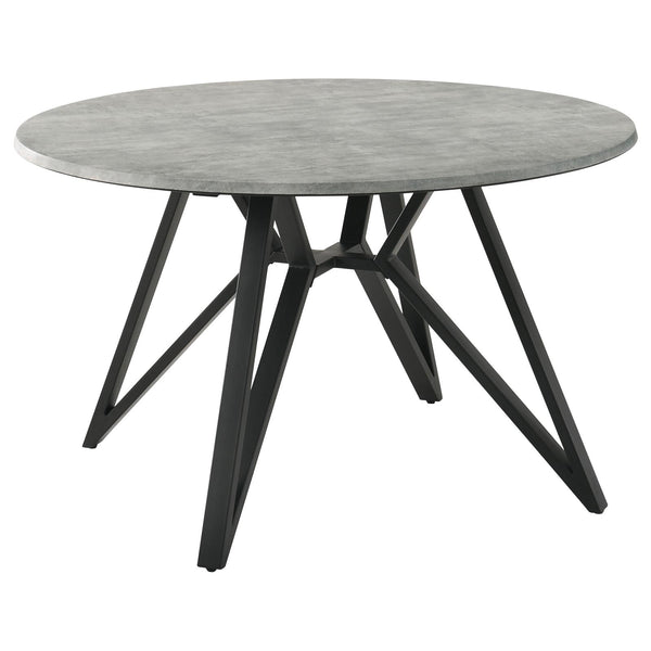 Neil Concrete and Black Round Wood Top Dining Table
