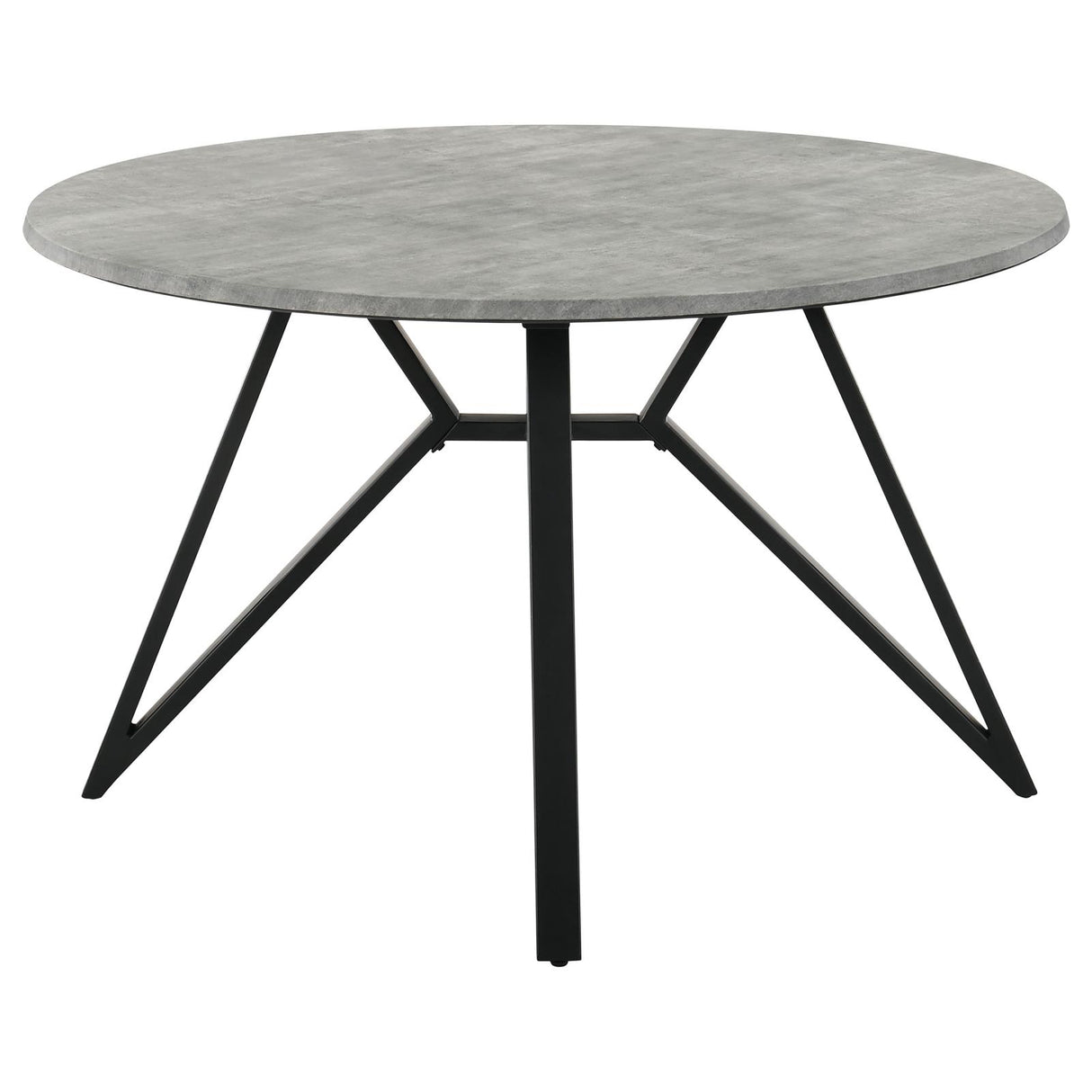Neil Concrete and Black Round Wood Top Dining Table from Coaster - Luna Furniture