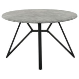 Neil Concrete and Black Round Wood Top Dining Table from Coaster - Luna Furniture