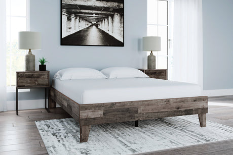 Neilsville Multi Gray Queen Platform Base Bed from Ashley - Luna Furniture