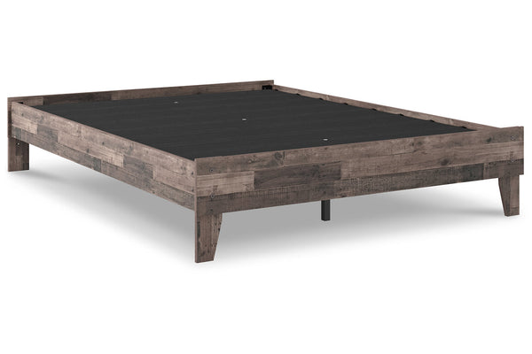 Neilsville Multi Gray Queen Platform Base Bed