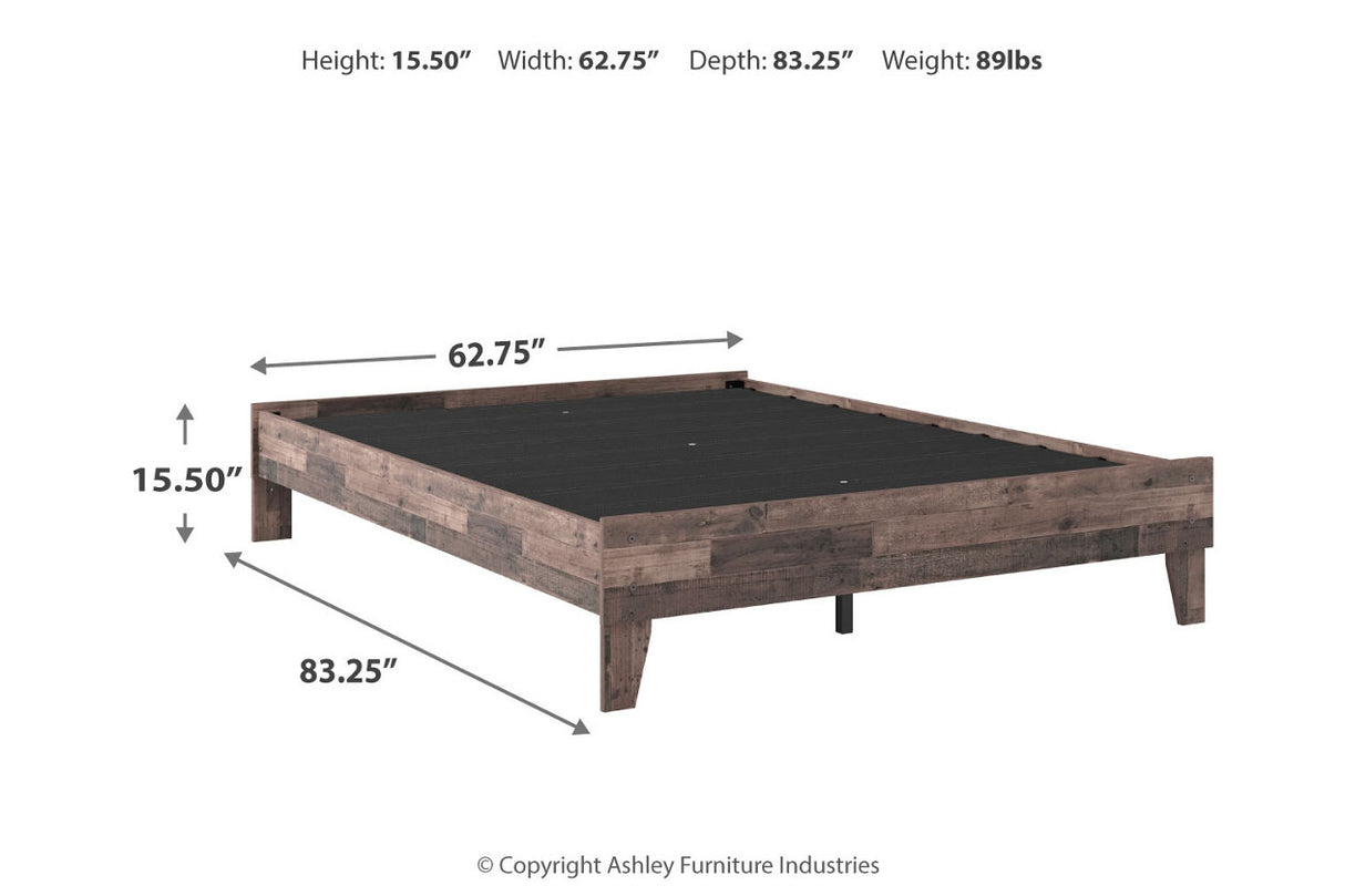 Neilsville Multi Gray Queen Platform Base Bed from Ashley - Luna Furniture