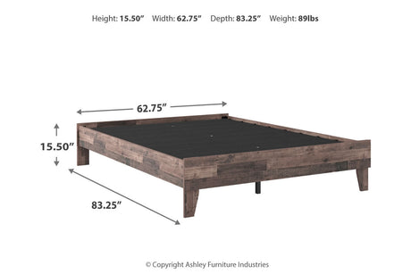 Neilsville Multi Gray Queen Platform Base Bed from Ashley - Luna Furniture