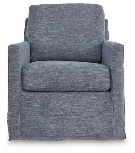 Nenana Next-Gen Nuvella Denim Swivel Glider Accent Chair from Ashley - Luna Furniture