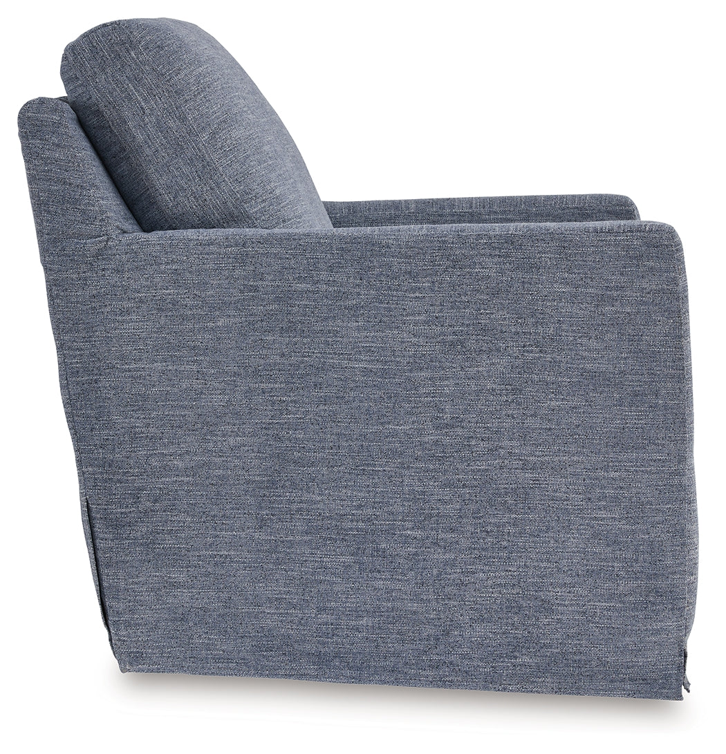 Nenana Next-Gen Nuvella Denim Swivel Glider Accent Chair from Ashley - Luna Furniture