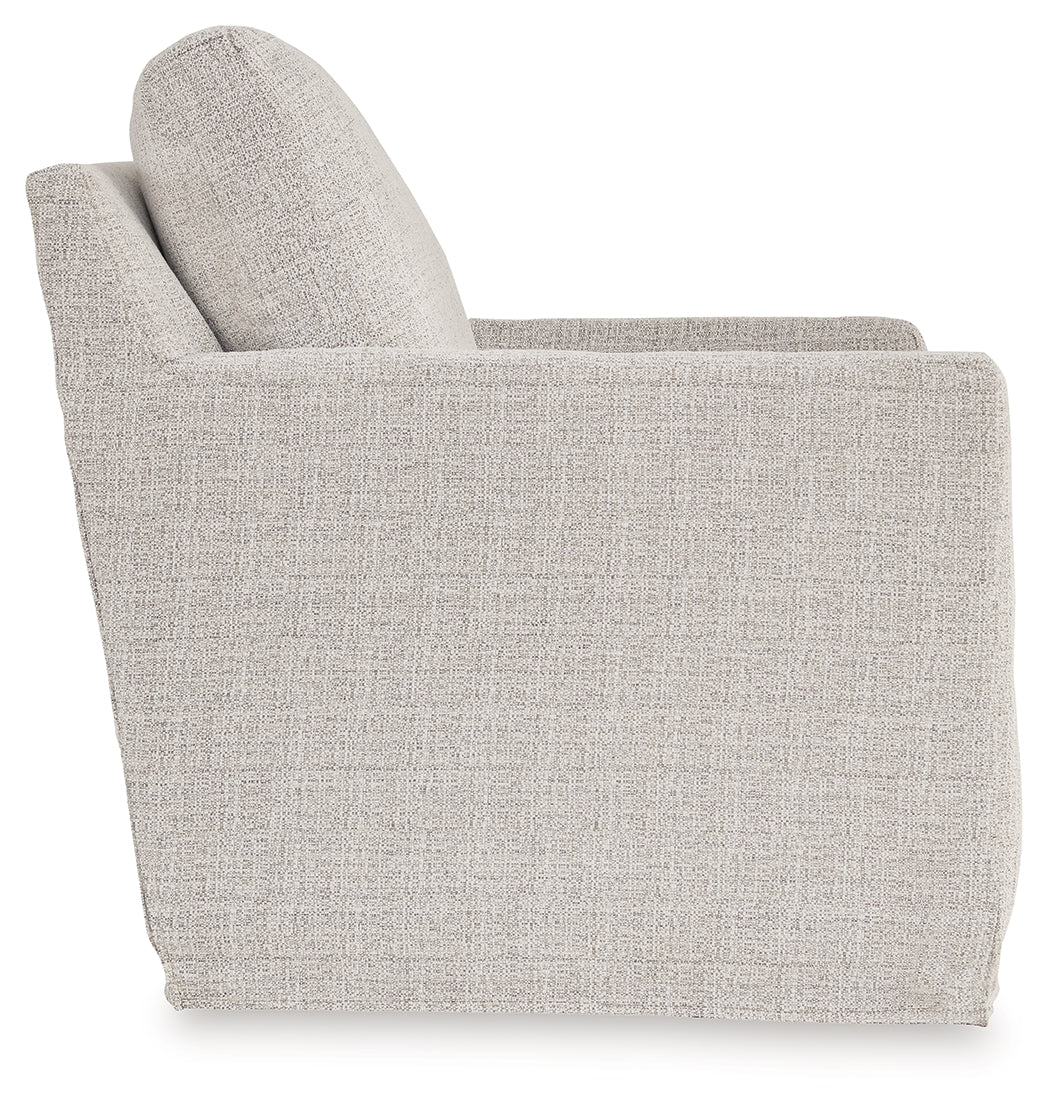 Nenana Next-Gen Nuvella Stone Swivel Glider Accent Chair from Ashley - Luna Furniture