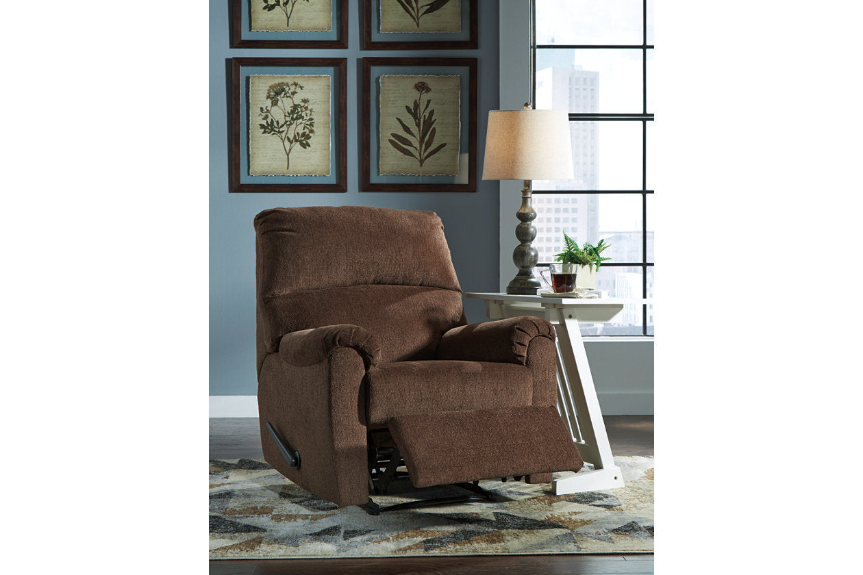 Nerviano Chocolate Recliner – Luna Furniture