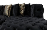 Neva Black Velvet Double Chaise Sectional from Nova Furniture - Luna Furniture