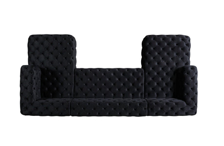 Neva Black Velvet Double Chaise Sectional from Nova Furniture - Luna Furniture