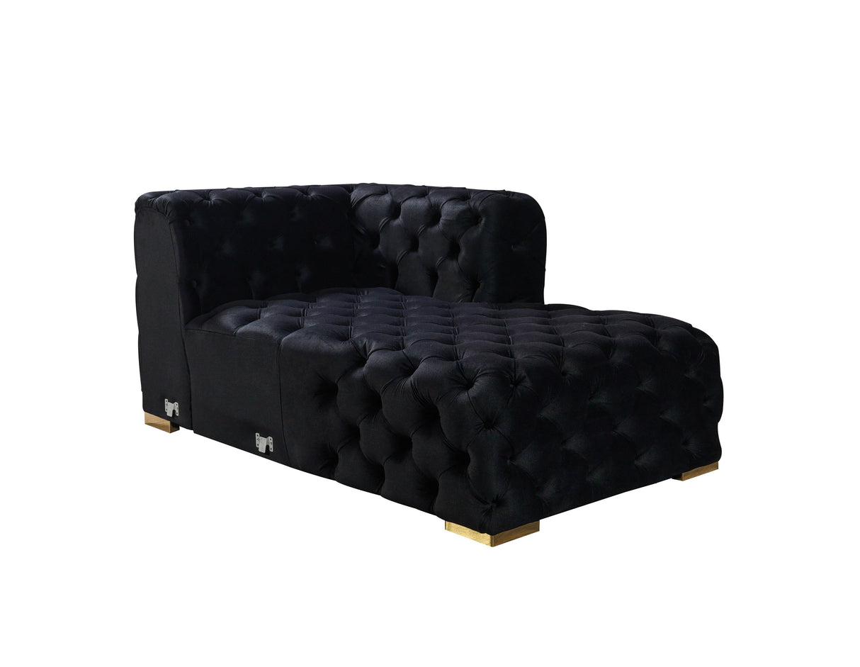 Neva Black Velvet Double Chaise Sectional from Nova Furniture - Luna Furniture