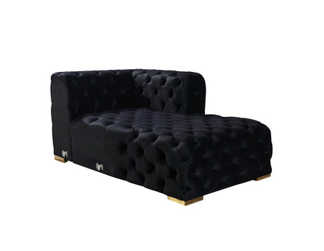 Neva Black Velvet Double Chaise Sectional from Nova Furniture - Luna Furniture