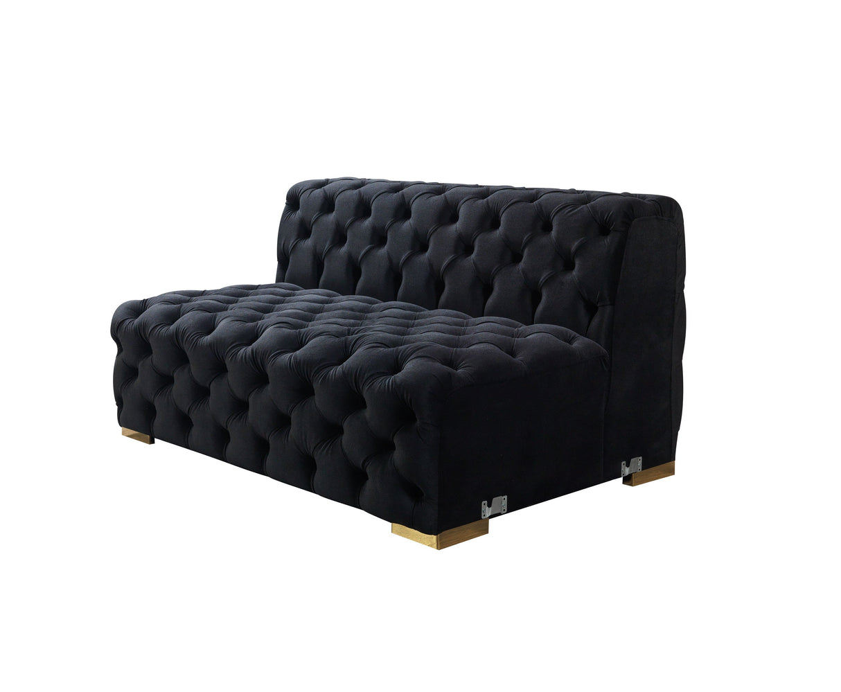 Neva Black Velvet Double Chaise Sectional from Nova Furniture - Luna Furniture
