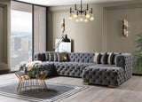 Neva Gray Velvet Double Chaise Sectional from Nova Furniture - Luna Furniture
