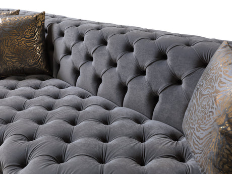 Neva Gray Velvet Double Chaise Sectional from Nova Furniture - Luna Furniture