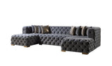 Neva Gray Velvet Double Chaise Sectional from Nova Furniture - Luna Furniture