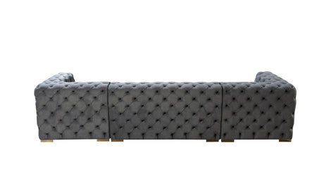 Neva Gray Velvet Double Chaise Sectional from Nova Furniture - Luna Furniture