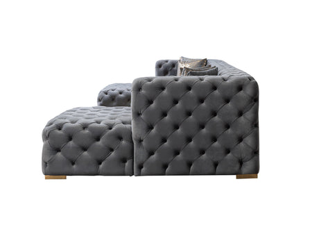 Neva Gray Velvet Double Chaise Sectional from Nova Furniture - Luna Furniture