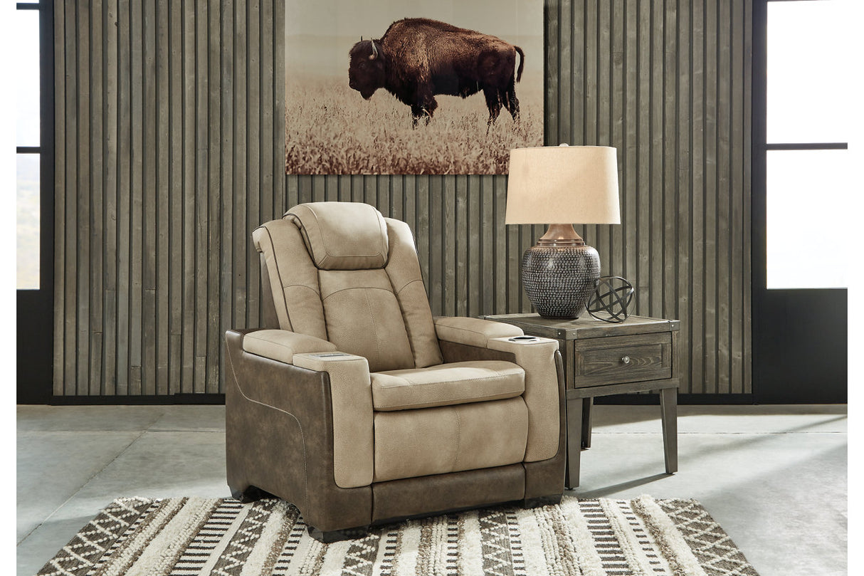 Next-Gen DuraPella Sand Power Recliner from Ashley - Luna Furniture