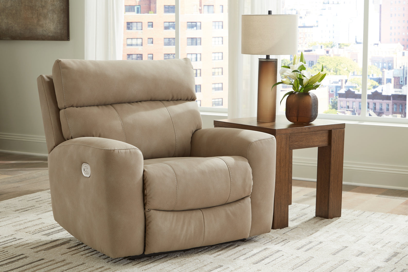 Next-Gen DuraPella Sand Power Recliner from Ashley - Luna Furniture
