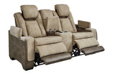 Next-Gen DuraPella Sand Power Reclining Loveseat with Console from Ashley - Luna Furniture
