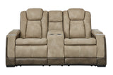 Next-Gen DuraPella Sand Power Reclining Loveseat with Console from Ashley - Luna Furniture