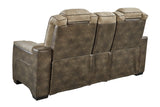 Next-Gen DuraPella Sand Power Reclining Loveseat with Console from Ashley - Luna Furniture