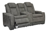 Next-Gen DuraPella Slate Power Reclining Loveseat with Console from Ashley - Luna Furniture