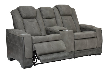 Next-Gen DuraPella Slate Power Reclining Loveseat with Console from Ashley - Luna Furniture