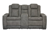Next-Gen DuraPella Slate Power Reclining Loveseat with Console from Ashley - Luna Furniture