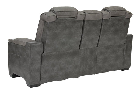 Next-Gen DuraPella Slate Power Reclining Loveseat with Console from Ashley - Luna Furniture