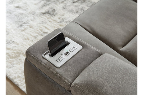 Next-Gen DuraPella Slate Power Reclining Loveseat with Console from Ashley - Luna Furniture