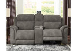 Next-Gen DuraPella Slate Power Reclining Loveseat with Console from Ashley - Luna Furniture