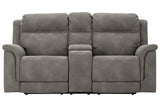 Next-Gen DuraPella Slate Power Reclining Loveseat with Console from Ashley - Luna Furniture