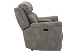 Next-Gen DuraPella Slate Power Reclining Loveseat with Console from Ashley - Luna Furniture
