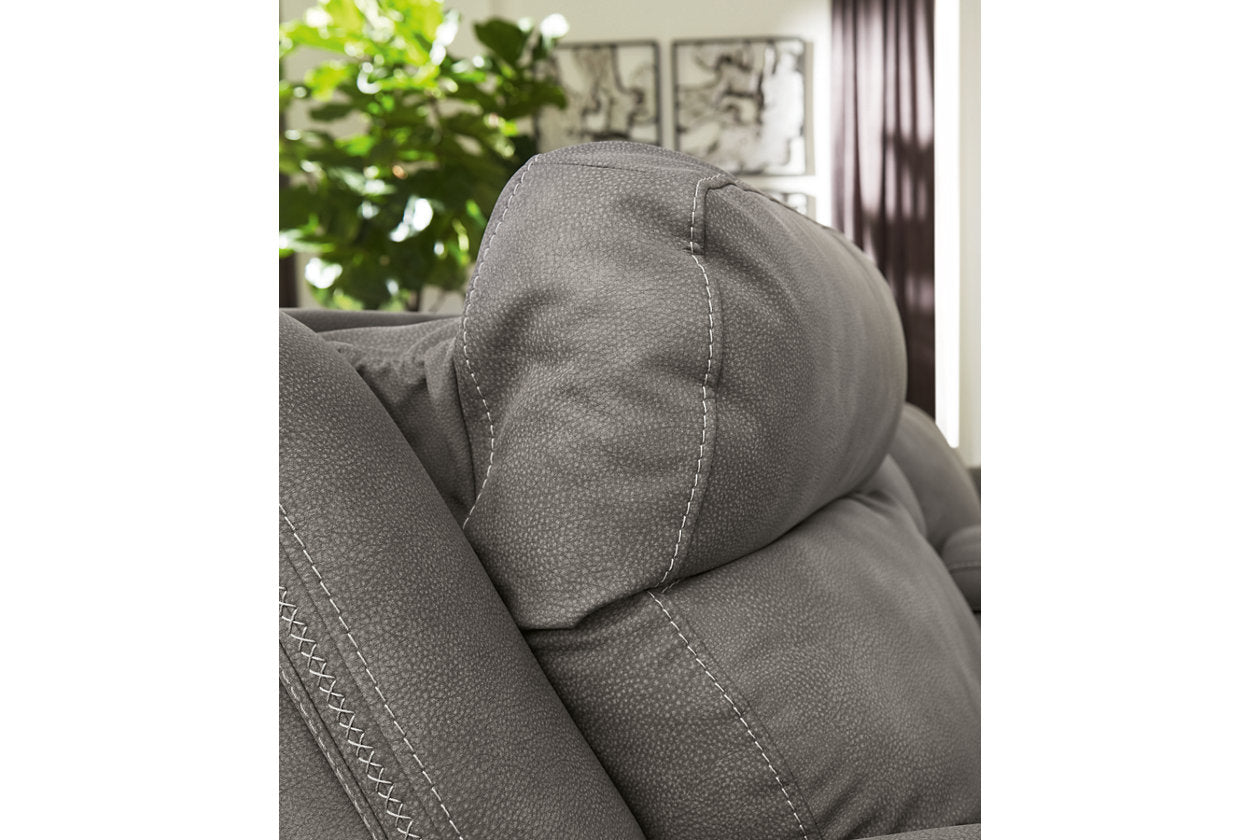 Ashley Next-Gen DuraPella Slate Power Reclining Loveseat with