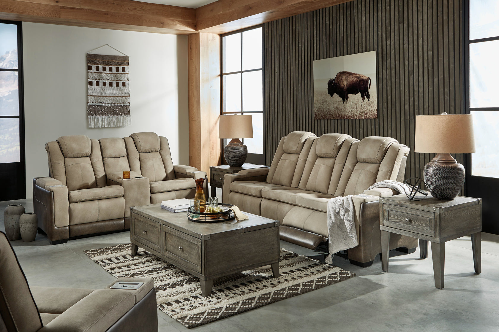 Next-Gen Durapella Sand Power Reclining Living Room Set from Ashley - Luna Furniture