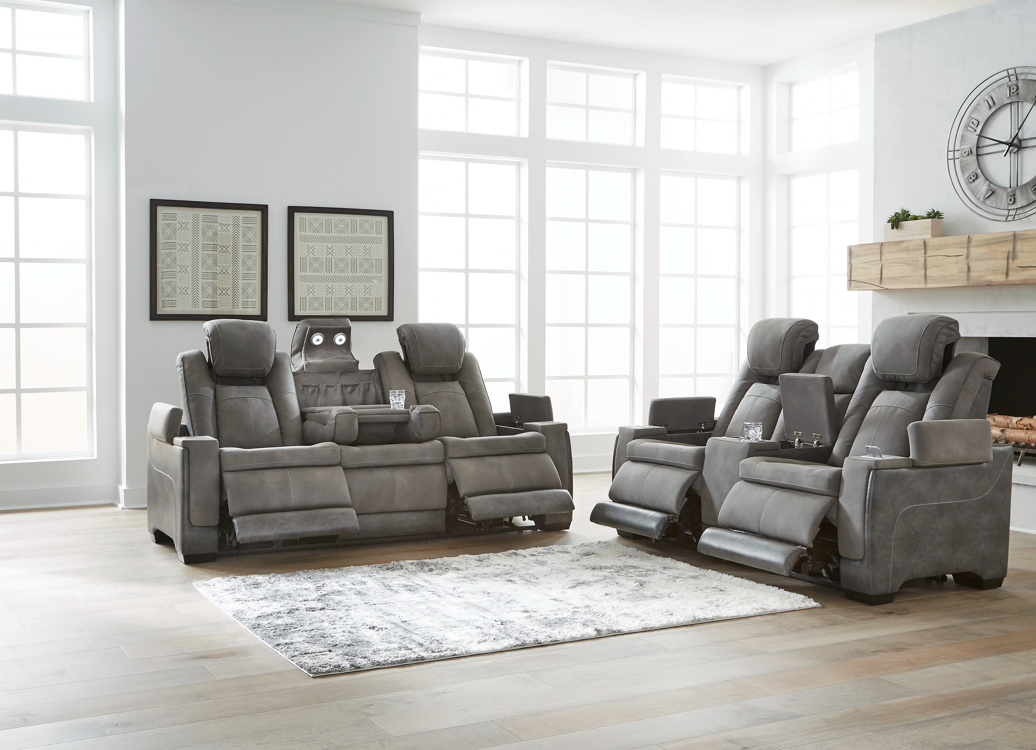 DREAM LAND Velour セットアップ ライトグレー XL Ashley Next-Gen DuraPella Slate Power Reclining Living Room Set