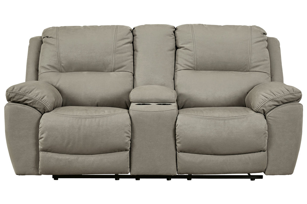 Next-Gen Gaucho Putty Power Reclining Loveseat with Console from Ashley - Luna Furniture