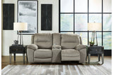 Next-Gen Gaucho Putty Reclining Loveseat with Console from Ashley - Luna Furniture