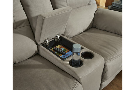 Next-Gen Gaucho Putty Reclining Loveseat with Console from Ashley Furniture - Luna Furniture