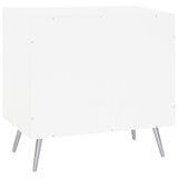 Nieta White High Gloss and Chrome 2-Tier Accent Cabinet with Glass Shelf from Coaster - Luna Furniture