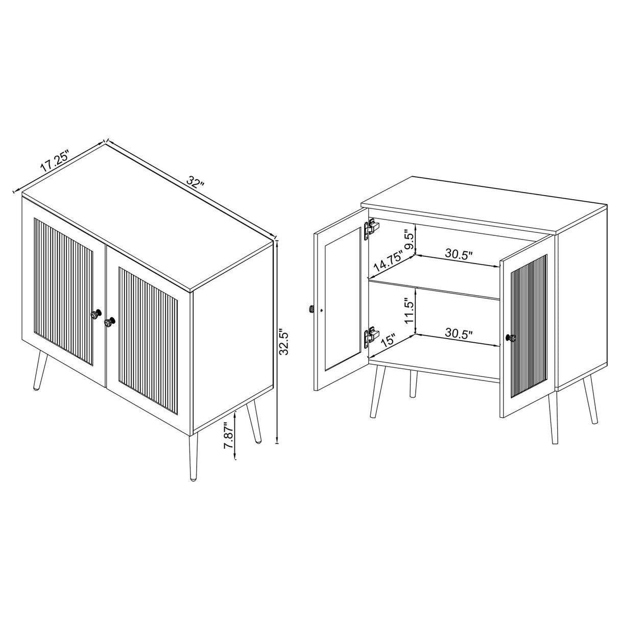 Nieta White High Gloss and Chrome 2-Tier Accent Cabinet with Glass Shelf from Coaster - Luna Furniture